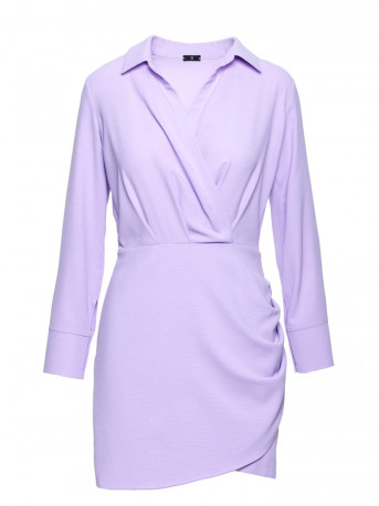 M783 Mini dress with a collar - purple