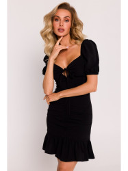 M784 Ruched mini dress - black