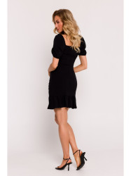 M784 Mini suknelė su raukiniais - juoda