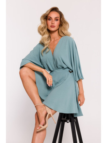 M785 Flared mini dress - agave