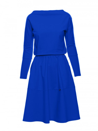 B087 Dress fit and flare midi - royal blue