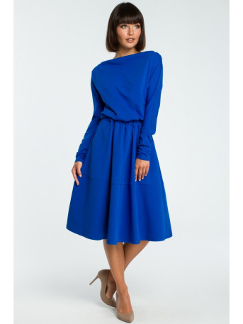 B087 Dress fit and flare midi - royal blue