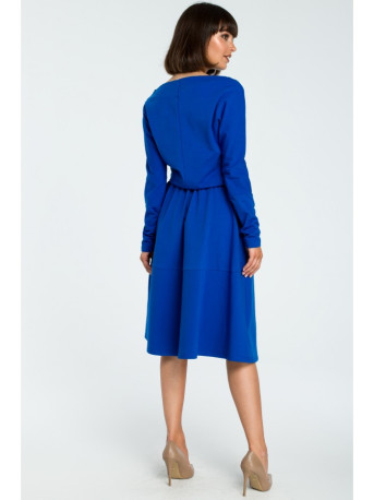 B087 Dress fit and flare midi - royal blue