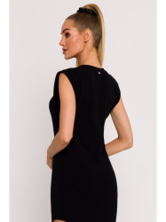 M787 Leg cutout tube dress - black