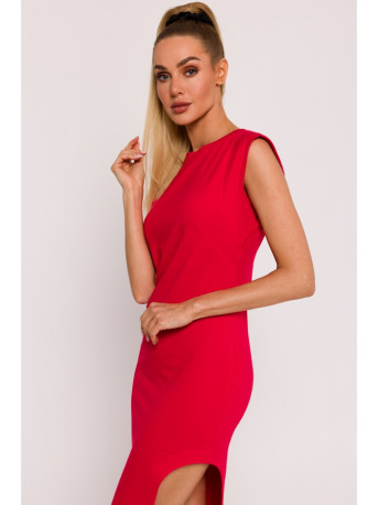 M787 Leg cutout tube dress - red