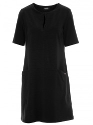M788 Trapeze dress with front pockets - black