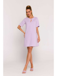 M788 Trapeze dress with front pockets - purple