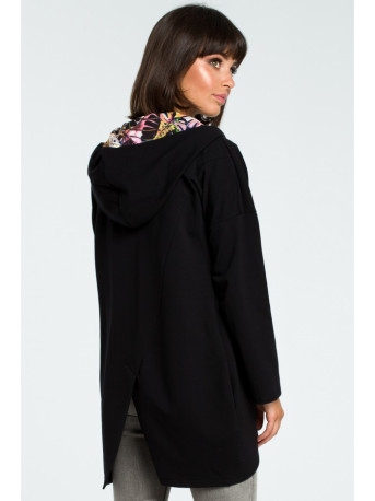 B091 Oversized zipped hoodie - black