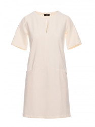 M788 Trapeze dress with front pockets - cream