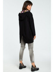 B091 Oversized zipped hoodie - black