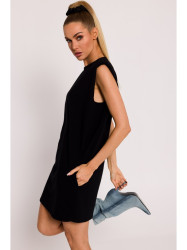 M789 Shoulder pad mini dress - black