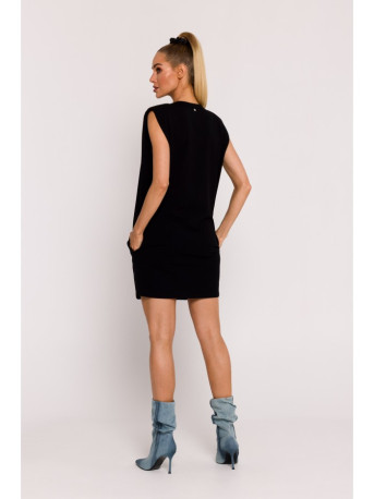 M789 Shoulder pad mini dress - black
