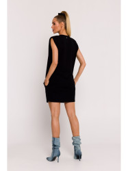 M789 Shoulder pad mini dress - black