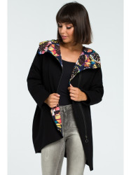 B091 Oversized zipped hoodie - black