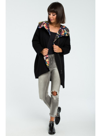 B091 Oversized zipped hoodie - black