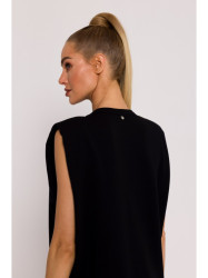 M790 Shoulder pad maxi dress - black