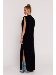M790 Shoulder pad maxi dress - black