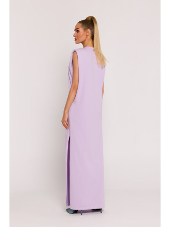 M790 Shoulder pad maxi dress - purple