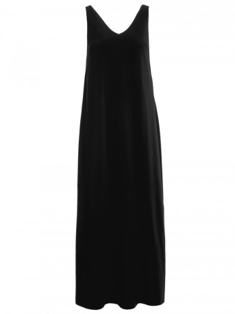 M791 Deep V-neck maxi dress - black