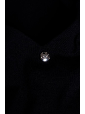 M791 Maksi suknelė su gilia V formos iškirpte - juoda