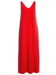 M791 Deep V-neck maxi dress - red