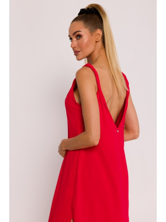 M791 Deep V-neck maxi dress - red