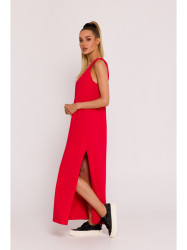 M791 Deep V-neck maxi dress - red