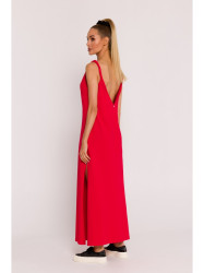 M791 Deep V-neck maxi dress - red