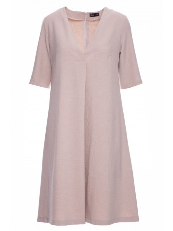 B280 V-neck trapeze dress - beige