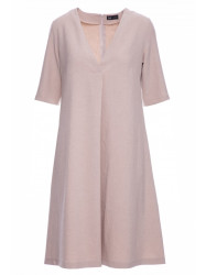 B280 V-neck trapeze dress - beige
