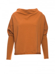 B094 Oversized top with a back V-neck - caramel