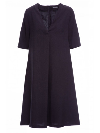 B280 V-neck trapeze dress - black