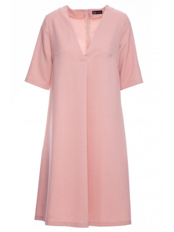 B280 V-neck trapeze dress - pink