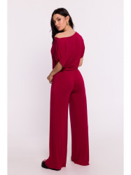 B287 Viscose top with an off-shoulder neckline - maroon