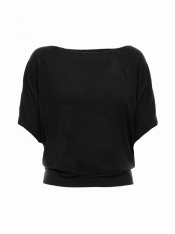 B287 Viscose top with an off-shoulder neckline - black