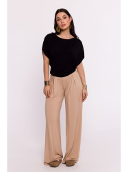 B287 Viscose top with an off-shoulder neckline - black