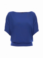 B287 Viscose top with an off-shoulder neckline - blue