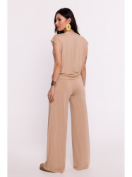 B288 Viscose wrap top with V-neck - cappuccino