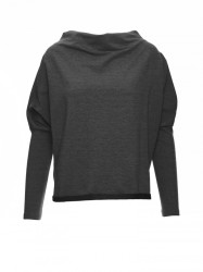 B094 Oversized top with a back V-neck - graphite