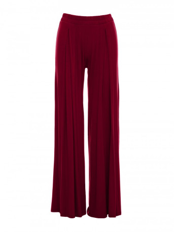 B289 Viscose trousers with elasticated waistband - maroon