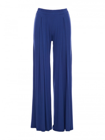 B289 Viscose trousers with elasticated waistband - blue