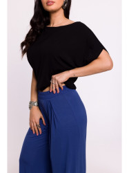 B289 Viscose trousers with elasticated waistband - blue