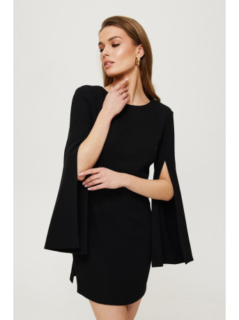 K190 Mini dress with split sleeves - black