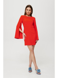 K190 Mini dress with split sleeves - red