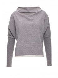 B094 Oversized top with a back V-neck - grey
