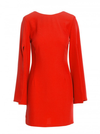 K190 Mini dress with split sleeves - red