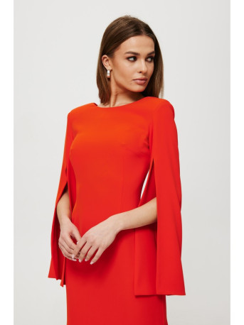 K190 Mini dress with split sleeves - red