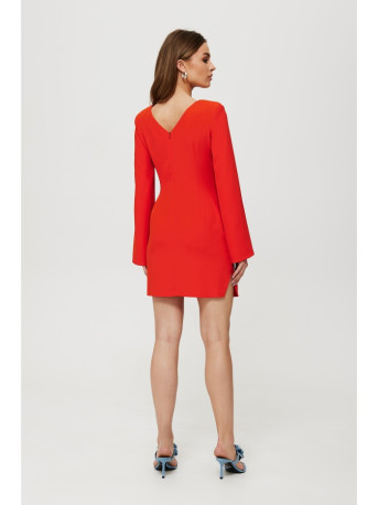 K190 Mini dress with split sleeves - red