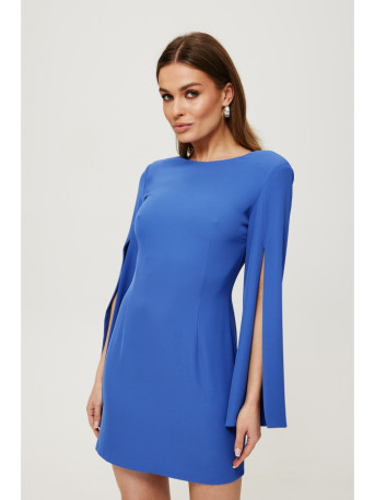 K190 Mini dress with split sleeves - blue