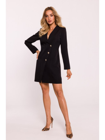 M793 Blazer dress with golden button - black
